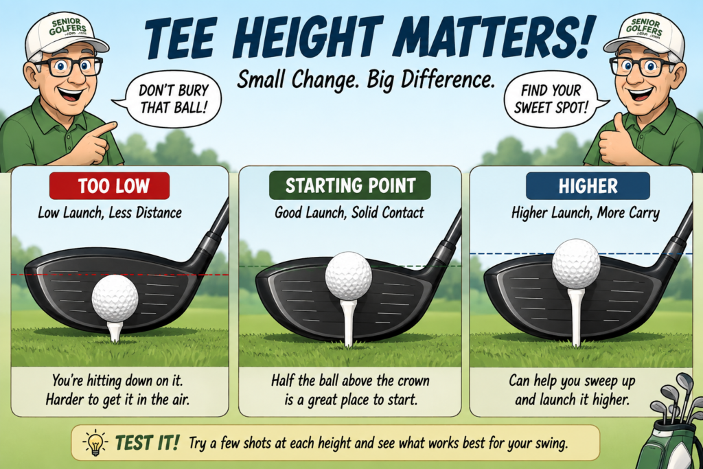 Driver Tee Height for Senior Golfers